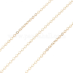 Chaînes de câble en laiton, soudé, véritables chaînes remplies d'or 14 carat, véritable 14k plaqué or, lien: 1.6x1.3x0.1 mm
