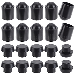 Chgcraft 16 Uds. 2 tapas de goma de estilo, para protector de taco de billar, negro, 28~38x20.5~29.5mm, diámetro interior: 26 mm, 8 piezas / style