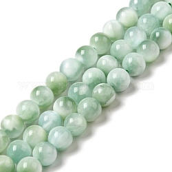 Brins de perles de verre naturel, grade AB +, ronde, bleu aqua, 6mm, Trou: 0.9mm, Environ 66 pcs/chapelet, 15.5~15.7'' (39.37~39.88 cm)
