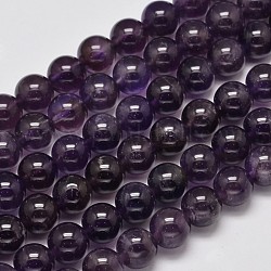 Ametista fili di perle rotonde naturali, 10mm, Foro: 1 mm, circa 39pcs/filo, 15.1 pollice