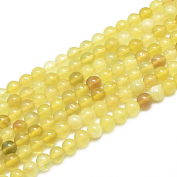 Natürliche gelb Opalkorne Stränge, Klasse A, Runde, 6~6.5 mm, Bohrung: 0.8 mm, ca. 69 Stk. / Strang, 15.55 Zoll (39.5 cm)
