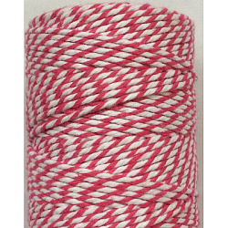 Cordoncino di cotone macramè, corda di cotone ritorta, tinto, per l'artigianato, incartamento di regalo, rosso ciliegia, 2mm, circa 10.93 iarde (10 m)/rotolo
