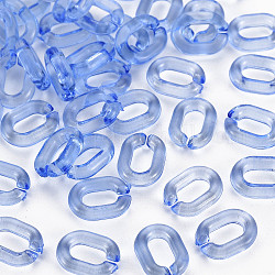 Transparentem Acryl Verknüpfung Ringe, Quick-Link-Anschlüsse, zur Herstellung von Schmuckketten, Oval, königsblau, 10x7.5x2.5 mm, Bohrung: 3x5.5 mm
