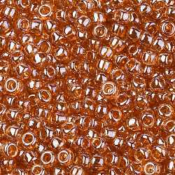 TOHO Round Seed Beads, Japanese Seed Beads, (103C) Dark Topaz Transparent Luster, 8/0, 3mm, Hole: 1mm, about 10000pcs/pound