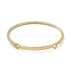 Rack Plating Brass Arch Link Bangle for Womwen, Cadmium Free & Nickel Free & Lead Free, Real 18K Gold Plated, Inner Diameter: 2-3/8x2-1/2 inch(6x6.25cm)