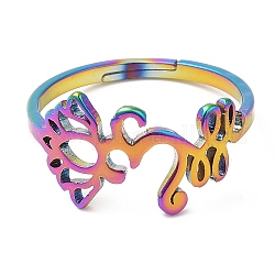 Ionenplattierung (IP) 304 Edelstahl-Yoga- und unendlich verstellbarer Ring für Frauen, Regenbogen-Farb, uns Größe 5 3/4 (16.3mm)