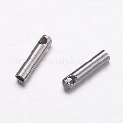 304 Stainless Steel Cord Ends, End Caps, Stainless Steel Color, 7x1.5mm, Hole: 1mm, Inner Diameter: 1mm