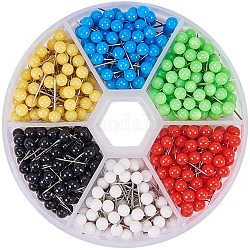 Pandahall около 600 шт. 1/8-дюймовые кнопки для карт нажимные булавки с круглой головкой для пробковой доски, разметка доски объявлений, 6 цветов