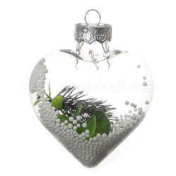 Transparente, befüllbare Kugelanhänger aus Kunststoff, Weihnachtsbaum-Hängeornament, Herz, 110x88x57 mm