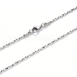 304 collana a catena coreana in acciaio inossidabile, con aragosta artiglio chiusura, colore acciaio inossidabile, 19.68 pollice (50 cm) x 0.8 mm