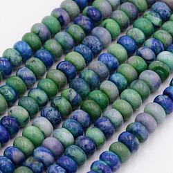 Fili di perle di diaspro imperiale naturale, tinto, rondelle, ciano, 6~6.5x4~4.5mm, Foro: 1 mm, circa 102pcs/filo, 15.7 pollice (40 cm)