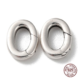925 Federtorringe aus Thailand-Sterlingsilber, Oval, Antik Silber Farbe, 10.5x7.5x2 mm