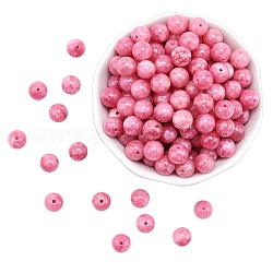 ARRICRAFT Natural Chalcedony Beads Strands, Imitation Rhodochrosite, Dyed & Heated, Round, 8~9mm, Hole: 1mm, about 45~48pcs/strand, 15.7 inch(38.88cm), 4strands/box