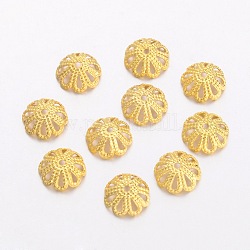 Coupelles en laiton, plaqué or, environ 7 mm de diamètre, épaisseur de 2.5mm, Trou: 1mm