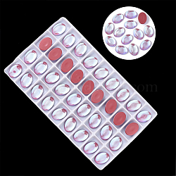 Cabochons en verre k9 transparent, dos plat, ovale, rouge indien, 14x10x4.5 mm, environ 36 PCs / sac