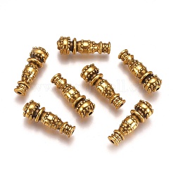 Tibetan Style Alloy Tube Beads, Lead Free  & Nickel Free, Antique Golden, 23x7mm, Hole: 2mm, about 350pcs/1000g
