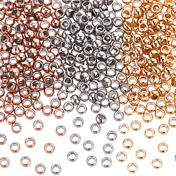 Unicraftale ca. 360 Stück 3 Farben Edelstahl Zwischenperlen Unterlegscheibe Perlen glatte Metallperlen zur Schmuckherstellung 0.8mm Loch