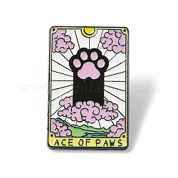 Carta del tarot as de patas con alfileres de esmalte de gato, insignia de aleación negra para mujer, rosa perla, 29x18.5x1.5mm