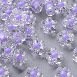 Transparente Acryl Perlen, Perle in Perlen, Blume, Flieder, 12x12.5x6 mm, Bohrung: 2.5 mm, ca. 893 Stk. / 500 g