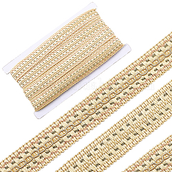 Besatz aus Polyestergeflecht, für Vorhangdekorationskostüm, leichtes Khaki, 26x2 mm, ca. 12 m / Karte