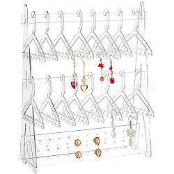 PH PandaHall 136 Holes Acrylic Earring Holder, Coat Hanger Jewelry Display 2 Tier Dangle Earring Hanging Organizer Acrylic Ear Studs Display Rack for Retail Show Personal Exhibition