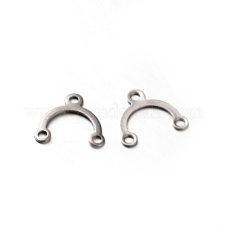 1 to 2 201 Stainless Steel Chandelier Component Links, 3 Loop Connectors, Stainless Steel Color, 8.5x9.5x0.2mm, Hole: 1mm
