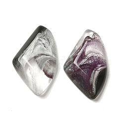 Pendentifs en verre transparent, breloques d'ailes à facettes, violet, 32.5x19x6.5mm, Trou: 1.6mm