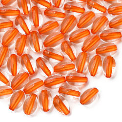 Abalorios de acrílico transparentes, oval, naranja, 9.5x6mm, agujero: 1.5 mm, aproximamente 2000 unidades / 500 g