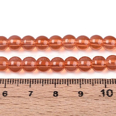 Chapelet de perles en verre baking paint&nbsp;DGLA-Q023-6mm-DB28-1