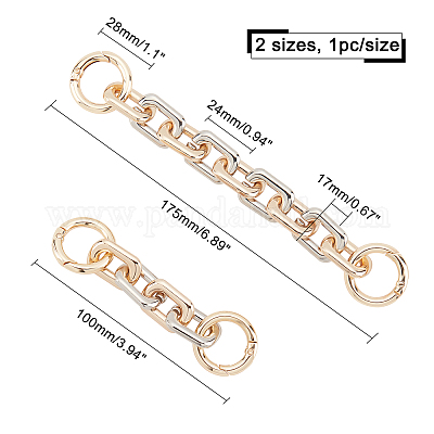 Shop CHGCRAFT 2Pcs 3.94~6.89inch Chunky Bag Chain Iron Flat Chain Strap Handbag  Chains Accessories Purse Clutches Handles with Lobster Claw Clasps for Purse  Handle Replacement Golden for Jewelry Making - PandaHall Selected