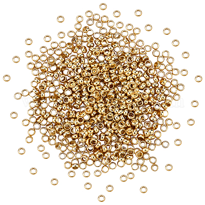 Wholesale DICOSMETIC 800Pcs Stainless Steel Tiny Crimp Beads Golden Round  Open Knot Covers Bead Tips Knot Covers Bead for Jewelry Making Wedding  Birthday Party Festival Favor，Hole：0.8mm 