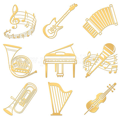 Wholesale OLYCRAFT 9pcs 1.6x1.6 Inch Musical Instruments Pattern Stickers  Music Sticker Self Adhesive Gold Stickers Metal Gold Stickers for  Scrapbooks DIY Resin Crafts Phone & Water Bottle Decoration 