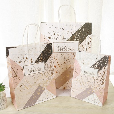 Wholesale Rectangle Kraft Paper Bags with Handle 