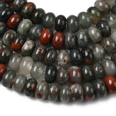 Perline In Pietra Naturale Bloodstone Africana 8mm - Rotonde Per Creazione Gioielli Fai Da Te, Filo Da 39 Cm