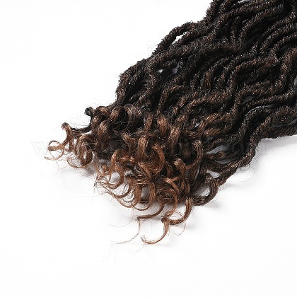 マーリー編組髪  合成アフロ変態巻き毛エクステンション  低温耐熱繊維と低温繊維  長い＆縮毛  ダークブラウン  16インチ（40.64cm） OHAR-G005-23-1