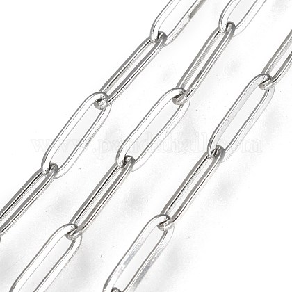 304 Stainless Steel Paperclip Chains CHS-F010-01F-P-1