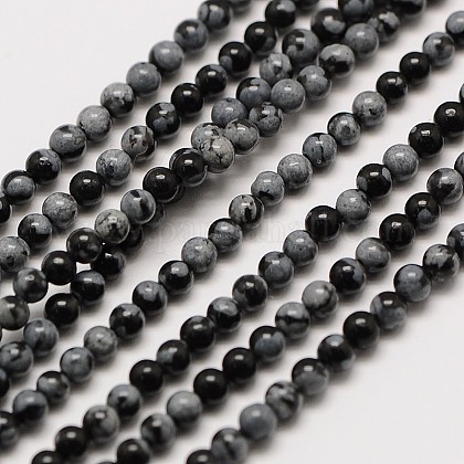 Schneeflocken-Obsidian natürliche runde Perle Stränge G-A130-2mm-17-1
