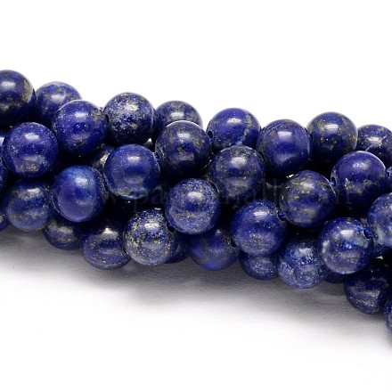 Lapis natural del lapislázuli de abalorios redondas hebras X-G-I181-09-4mm-1