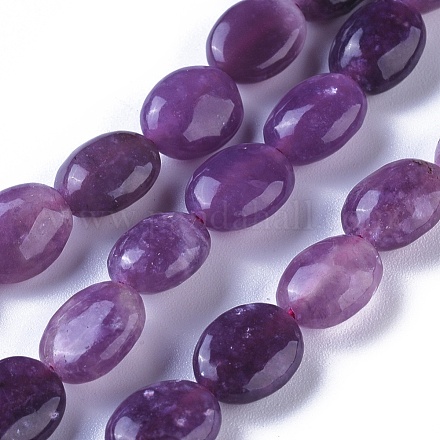 Lepidolita natural / hebras de perlas de piedra de mica púrpura G-E542-04-1