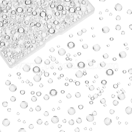 CHGCRAFT 1700Pcs 5 Sizes Clear Dewdrop Water Droplets Half Round Clear Waterdrop Resin Beads for DIY Scrapbooking Embellishments Nail Art Phone Card Making Decor RESI-CA0001-31-1