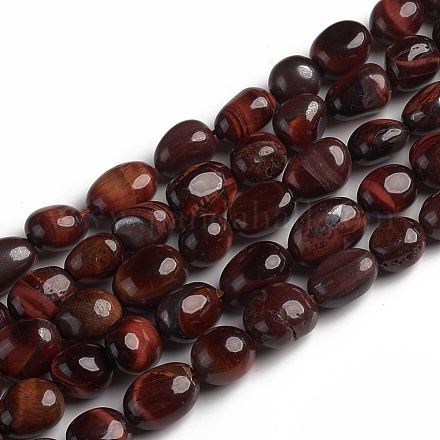 Natürlichen roten Tigerauge Perlen Stränge G-D0002-D73-1