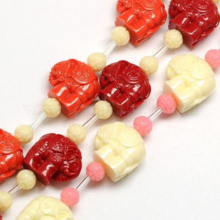 Synthetic Coral Beads Strands CORA-L005-B-M-1
