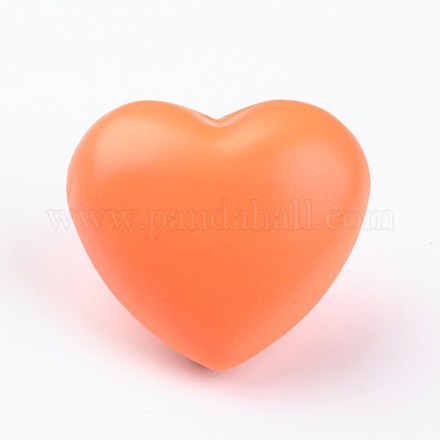 No Hole Spray Painted Brass Heart Chime Beads KK-M175-05-1
