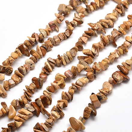 Imagen natural de chips de jaspe hebras de perlas G-M205-31-1