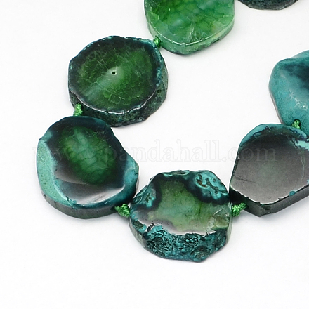Dyed Polygon Natural Agate Bead Strands G-Q940-04C-1