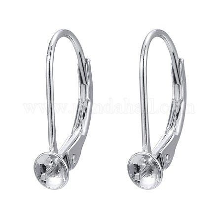 Accessoires pour boucles d'oreilles dormeuses en argent sterling plaqué rhodium STER-I017-084B-P-1
