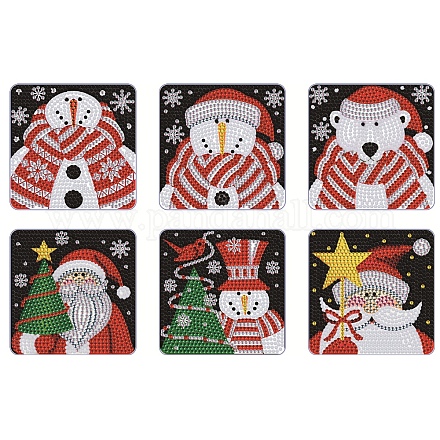Наборы рождественских подставок для алмазной живописи своими руками DIAM-PW0009-15C-1