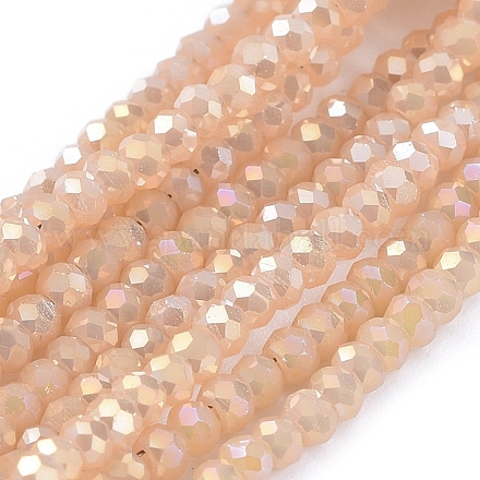 Chapelets de perles en verre électroplaqué GLAA-F079-FR11-1