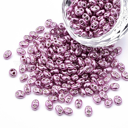 Perles de rocailles en verre de couleurs opaques teintes SEED-N004-007-05-1