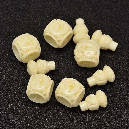 Dyed Synthetical Coral 3-Hole Guru Beads for Buddhist Jewelry Making CORA-L041-25-18mm-1